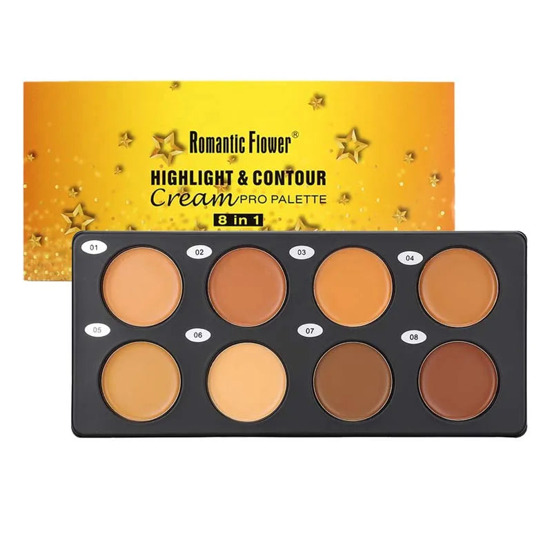 Waterproof Pressed Powder For Dark Skin Brighten Face Contouring Concealer Natural Matte Bronzer Cream Makeup Palette For Women