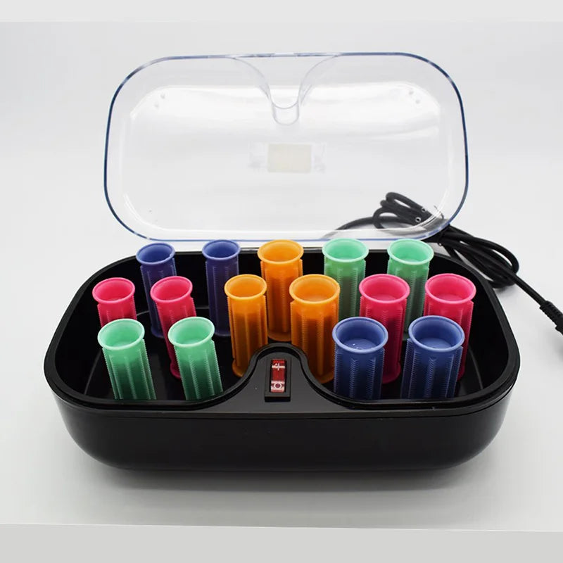 15pcs Hot Rollers Set Ceramic Hot Hair Curlers Hair Sticks Tubewith Gloves Clips For Dry Wet Long Short Hair Curly