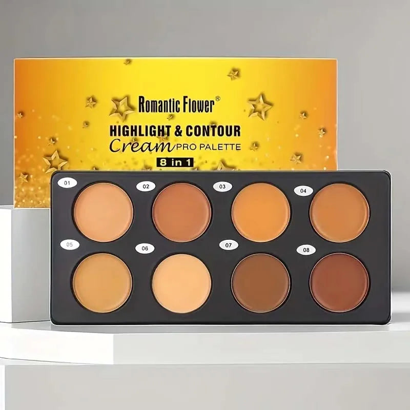 Waterproof Pressed Powder For Dark Skin Brighten Face Contouring Concealer Natural Matte Bronzer Cream Makeup Palette For Women