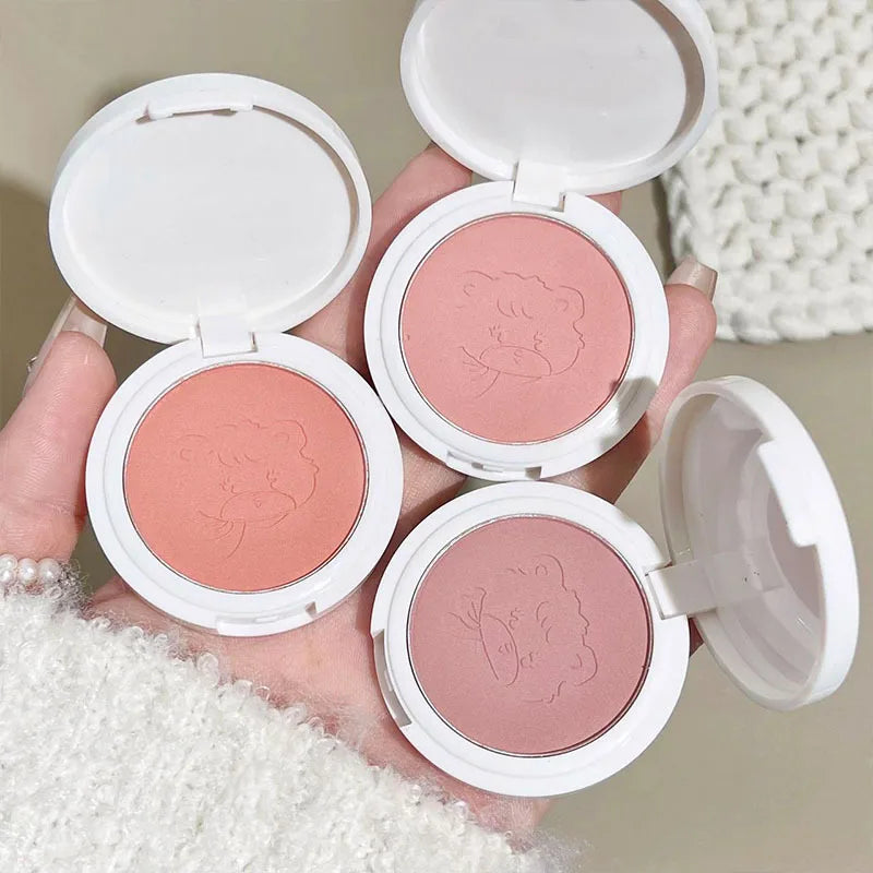 Monochrome Cute Blusher Peach Milk Pink Cream Natural Cheek Tint Brighten Waterproof Matte Face Contouring Blush Palette Makeup