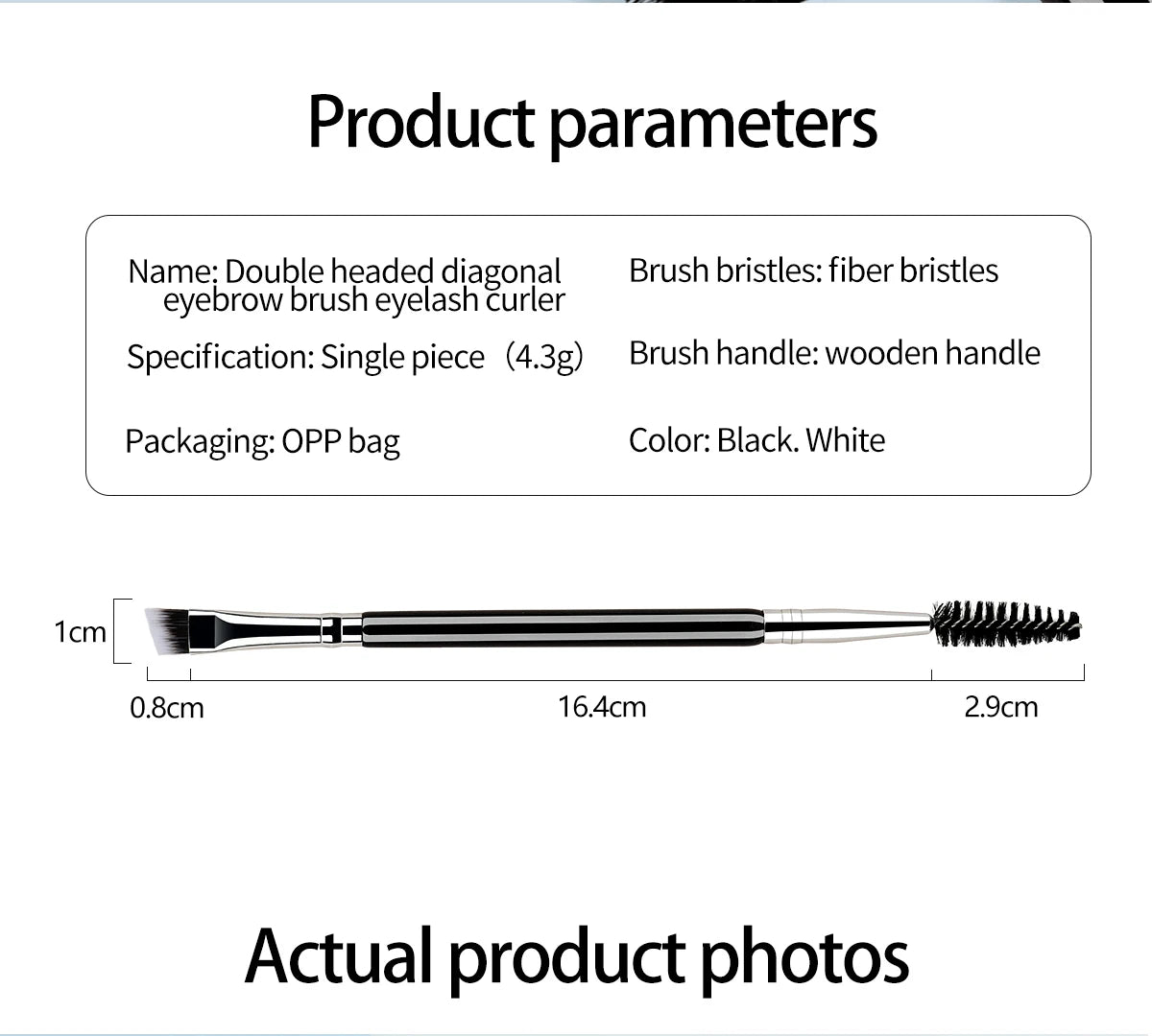 Eyebrow Brush Eyelash Comb makeup brushes Dual Ended Angled brush Spoolie brush 2 in 1 Lash eyebrow brush set makeup tool