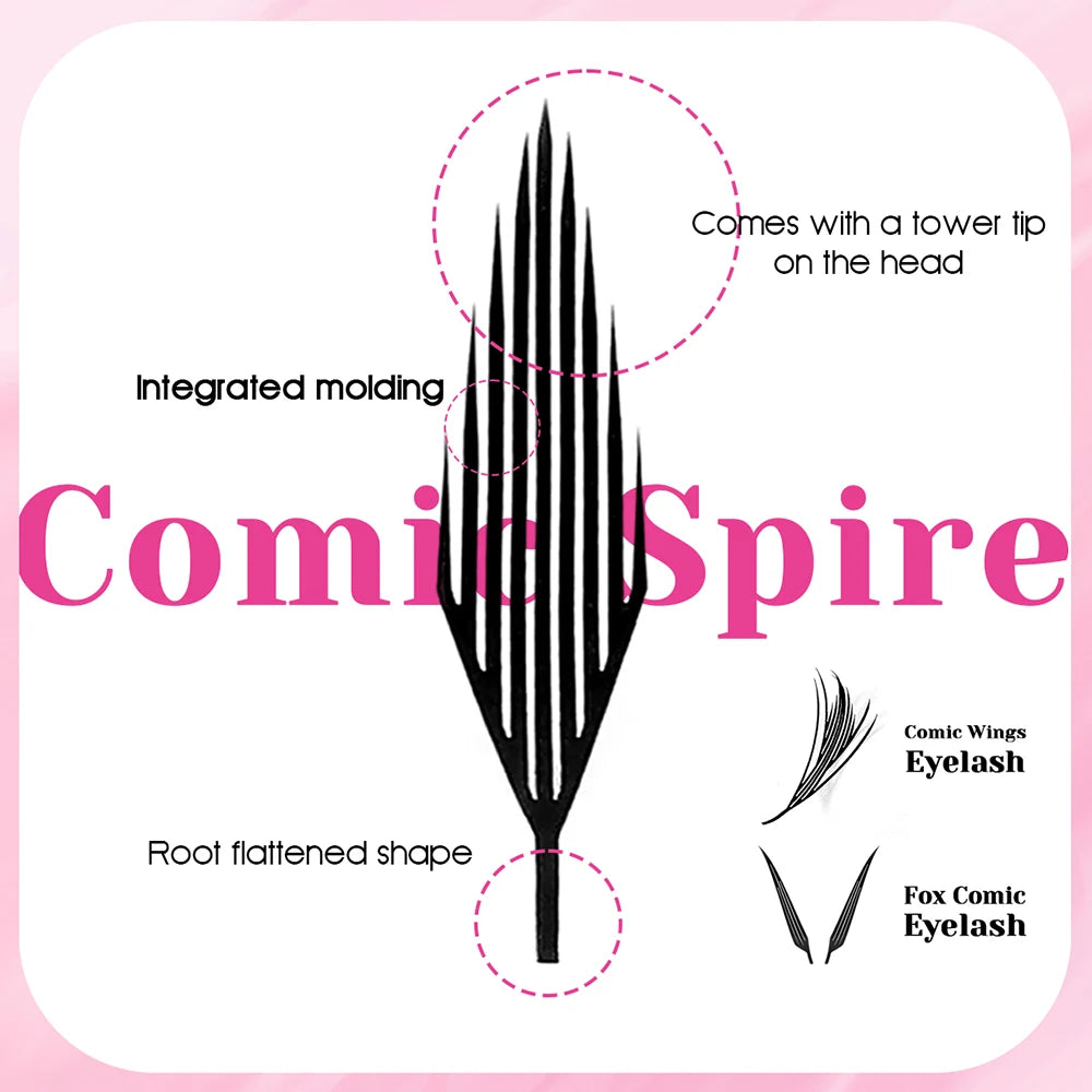 MASSCAKU 0.05mm Thickness Synthetic Mink Manga Anime Comic Spire Lashes 8-15mm Mix Length Feather Shape False Eyelash Bundles
