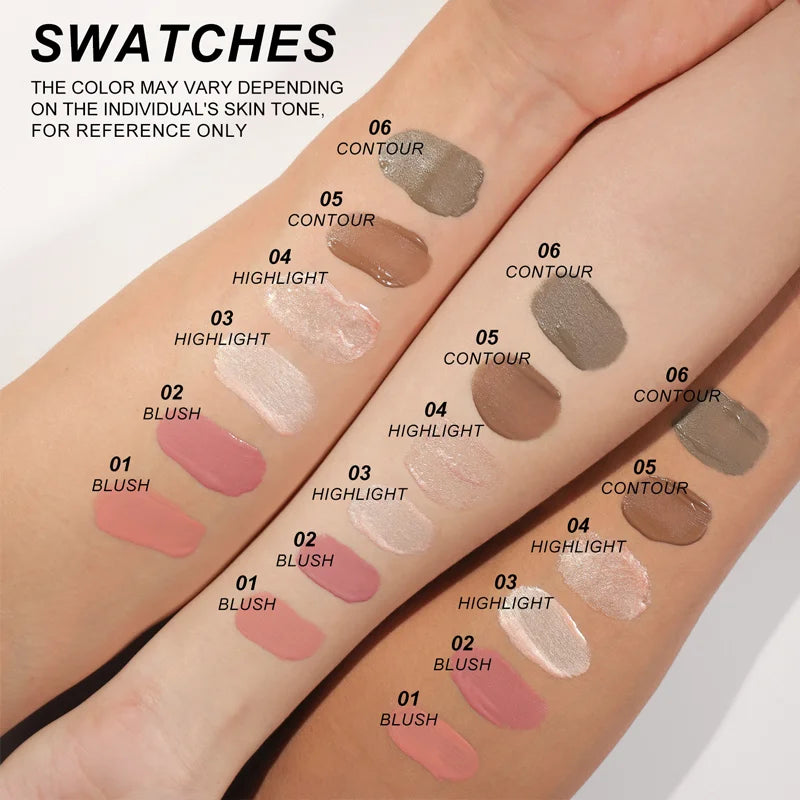 Multifunctional Liquid Blush Face Contour Highlight Eye Shadow Stick durable waterproof silky all-in-one creamy texture