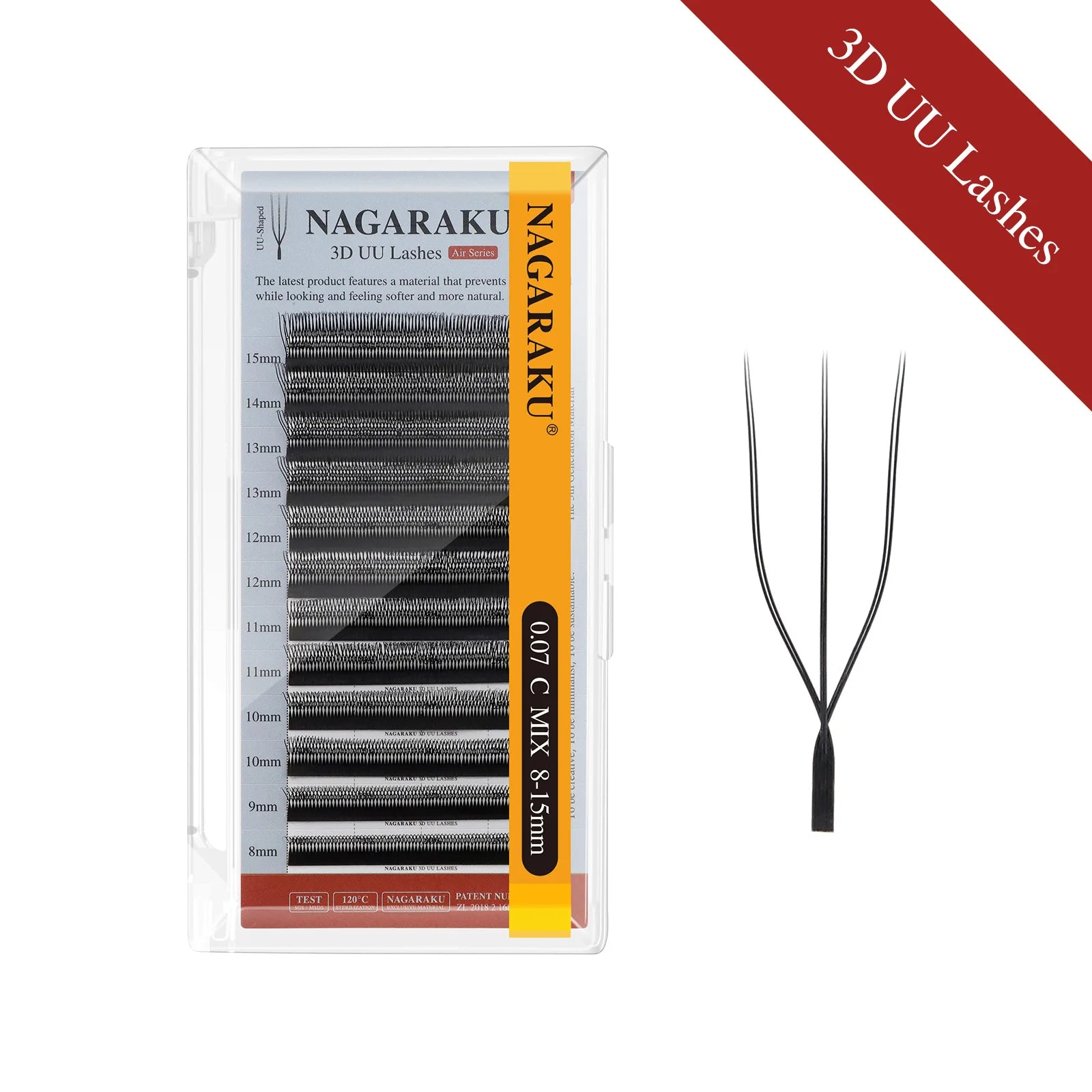 NAGARAKU 2D 3D UU Lashes U Shape Eyelash Premium Soft YY Eyelashes Extension Makeup Mesh Net Cross Volume Eyelash