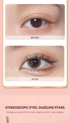 GECOMO 3D star eye double head silkworm pen, keep makeup lasting, waterproof and not easy to stain, brighten