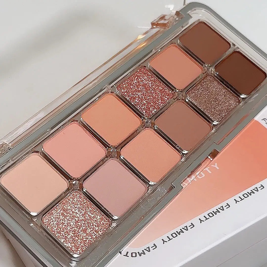 12-Color Matte Tea Apricot Eyeshadow Palette