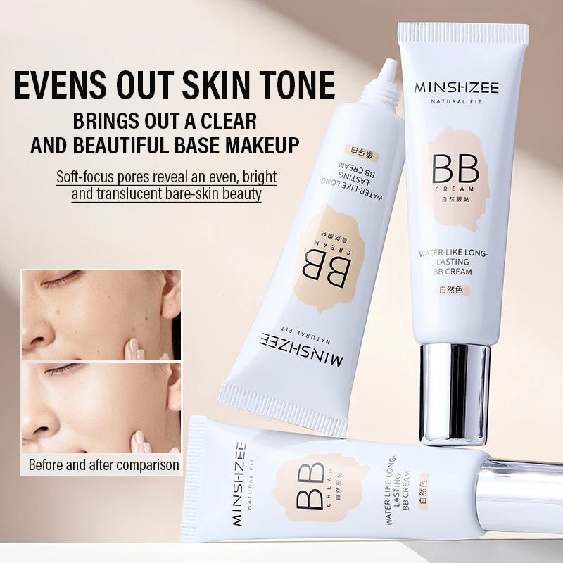 BB Cream, Isolation Cream, Foundation Liquid Long-lasting Ivory White Concealer Moisturizing Oil Control Base Makeup No Powder