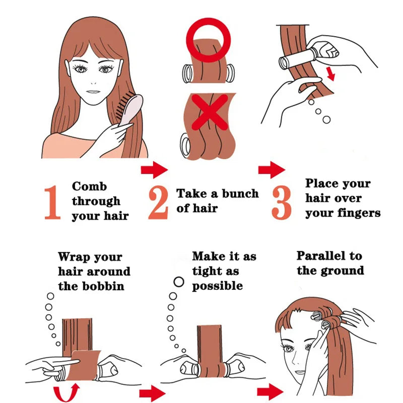 15pcs Hot Rollers Set Ceramic Hot Hair Curlers Hair Sticks Tubewith Gloves Clips For Dry Wet Long Short Hair Curly