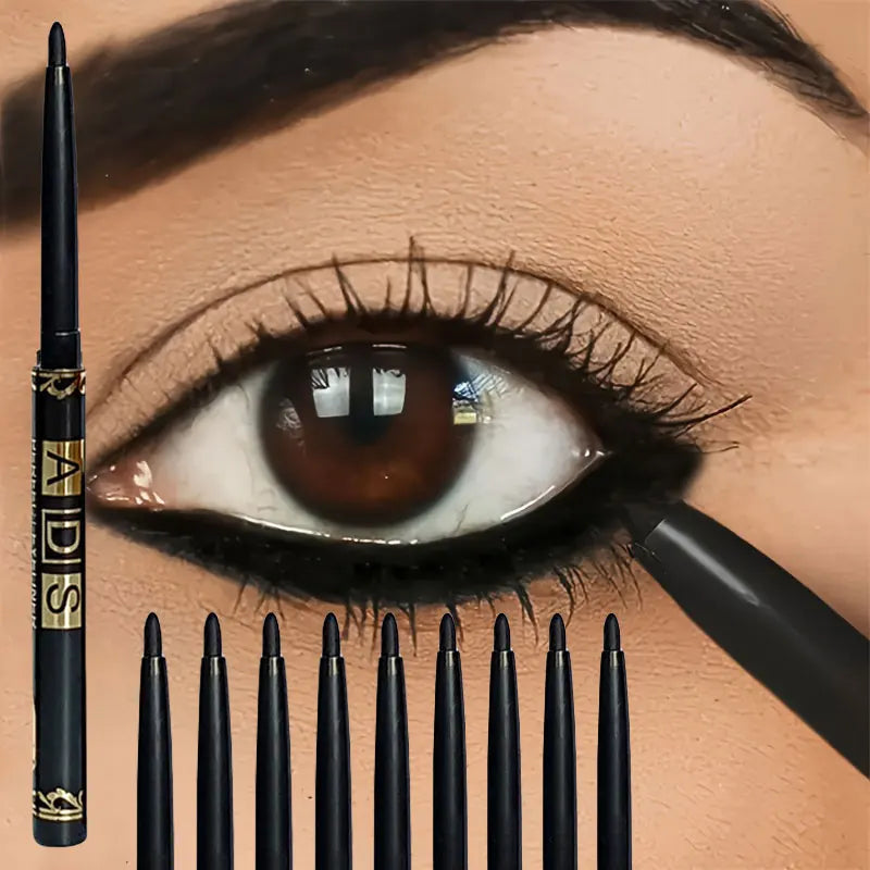 3PCS/9PCS Long-Lasting Waterproof Black Eyeliner Pencil -Smudge-Proof Sweat-Resistant for Bold Eye Makeup, ldeal Gift