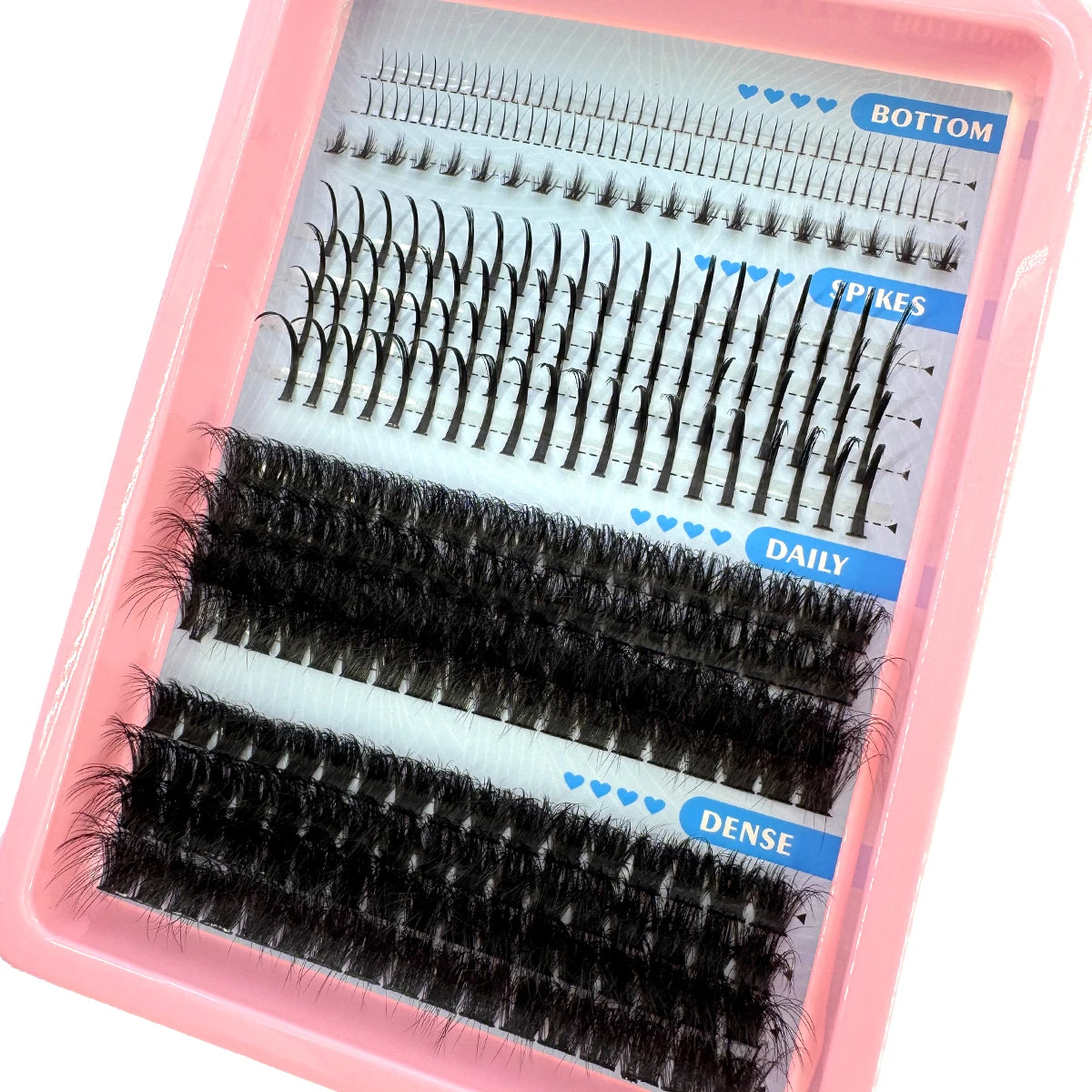 60-150D Cluster Eyelash Extensions with Lash Spikes Lash Clusters Wispy Eyelashes Clusters Fluffier Individual Lashes Clusters