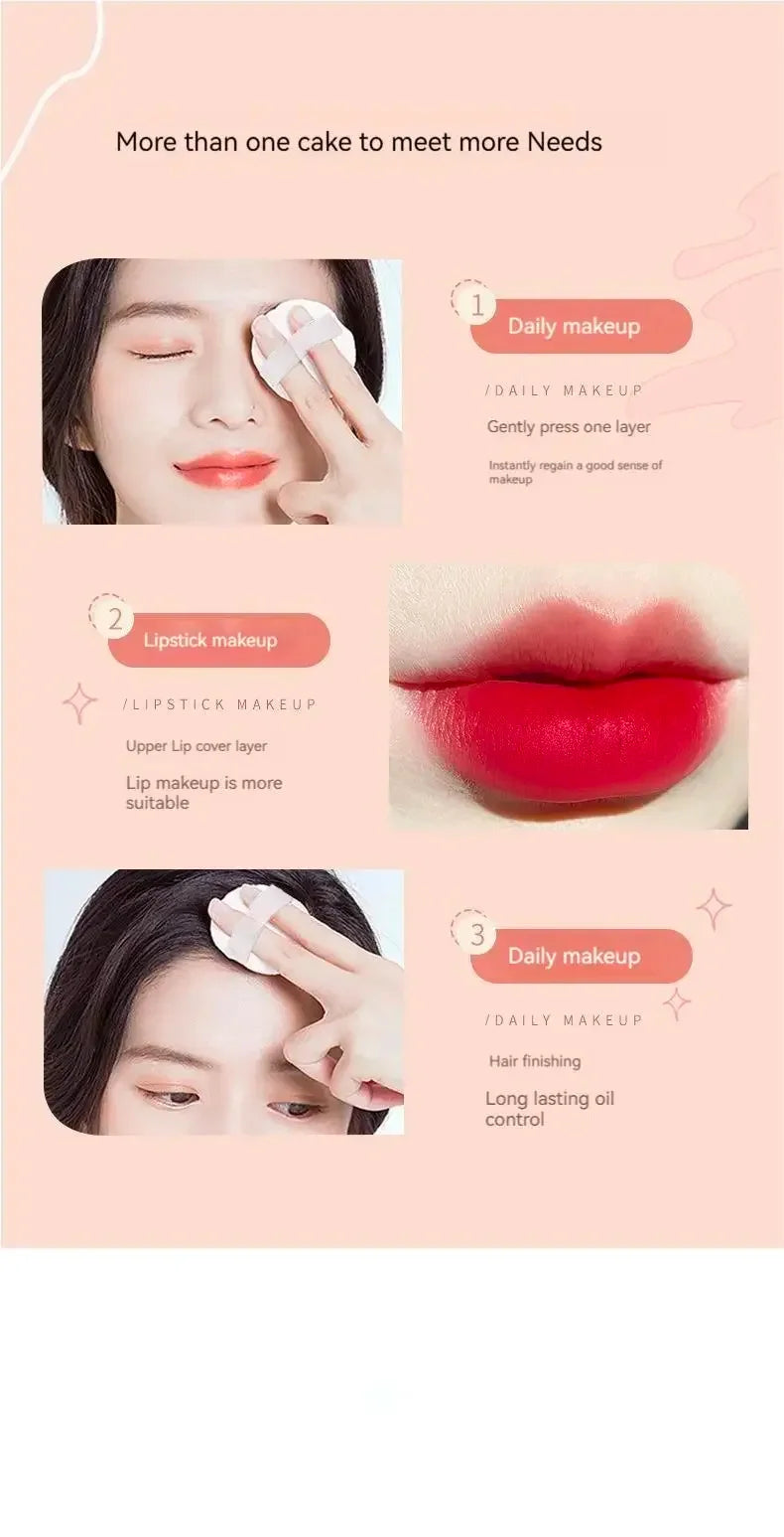 Setting Powder Oil Control Makeup Setting Brightening Skin Tone Setting Powder With Mirror Compact Portable Makeup Powder