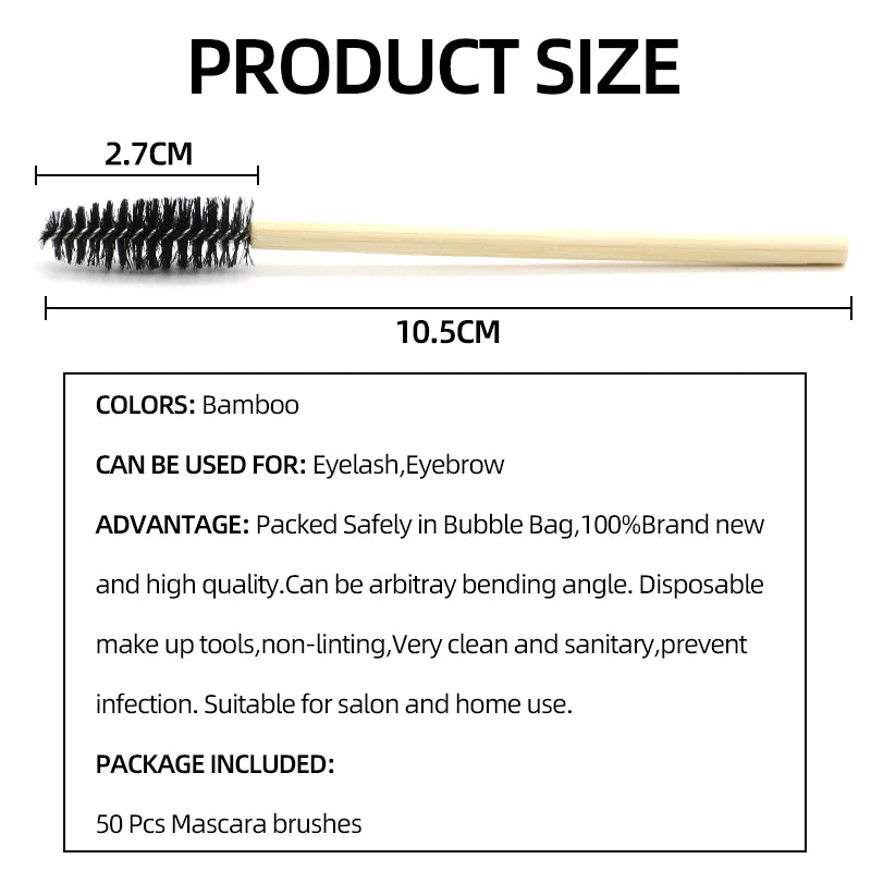 Wooden Makeup Mascara Brushes Wand Disposable Cosmetic Makeup Eyebrow brush Applicator Eyelash Extension Cosmetic Brushes Tools