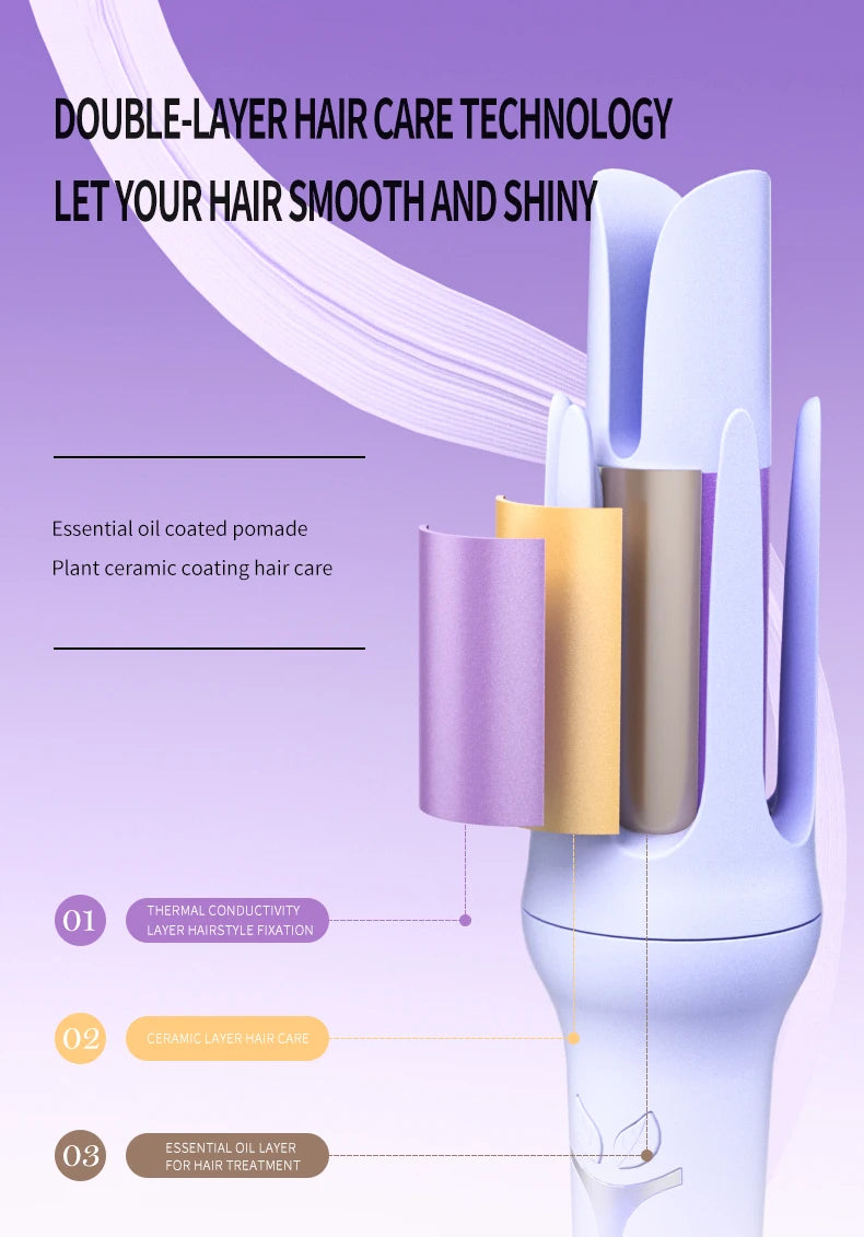 Automatic Curling Iron 32 mm Big Roll Anion  Ceramic Hair Curler 4-Speed Adjustable  Fast Heating Fashion Styling Tools