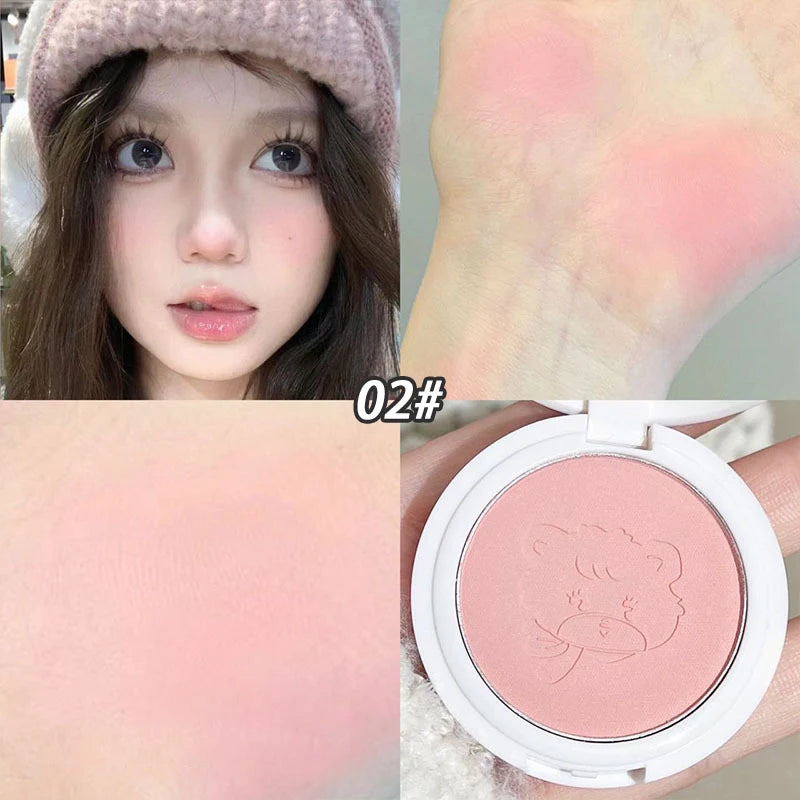 Monochrome Cute Blusher Peach Milk Pink Cream Natural Cheek Tint Brighten Waterproof Matte Face Contouring Blush Palette Makeup