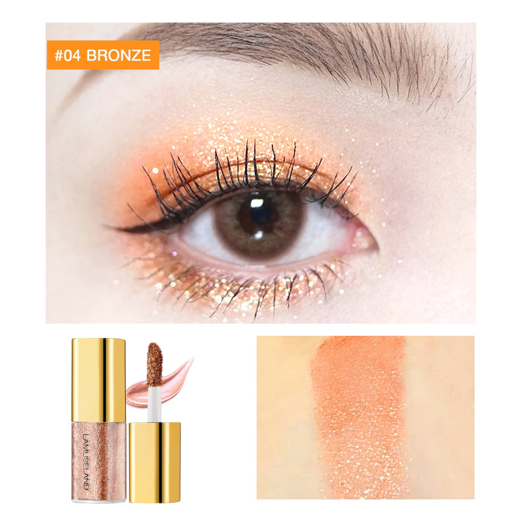 Pearly Liquid Eyeshadow Makeup Natural Smokey Silver Shimmer Glitter Diamond Shadows For Eyelids Waterproof Beauty Highlighter