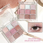 Pearlescent fine glitter highlighter dazzling smart eyeshadow palette Long-lasting color development, sweat and water resistant