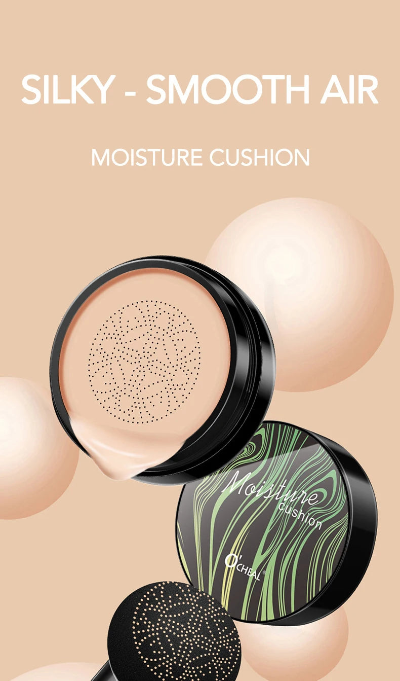 Ocheal BB Cream Air Cushion Compact Make Up Foundation Concealer Cream for Face Cosmetics Makeup Mushroom Head Puff