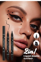 Double-Ended Stamp Eyeliner Waterproof Non-Smudge Eyeliner Liquid Pen Quick-Drying Waterproof Sweat-Proof Not Easy to Smudge Eyeliner Stamp Eyeliner Liquid
