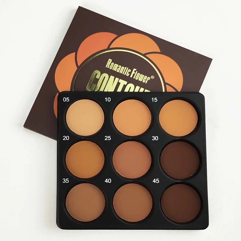 Waterproof Pressed Powder For Dark Skin Brighten Face Contouring Concealer Natural Matte Bronzer Cream Makeup Palette For Women