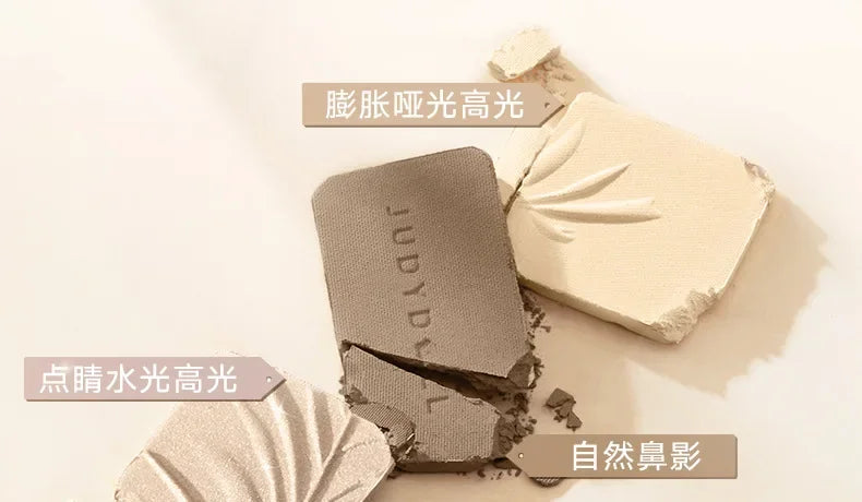 Judydoll Highlight Facial Contouring Palette Matte Brighten Three-dimensional Shadow Lasting Glow Shimmer Powder Cosmetics