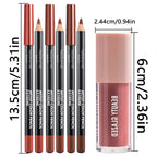 4 PCS/SET Lip Gloss Lip Oil Lip Liner Lip Combo Set  Long Lasting Waterproof Lip Liner 3D Lip Makeup Every Makeup Style