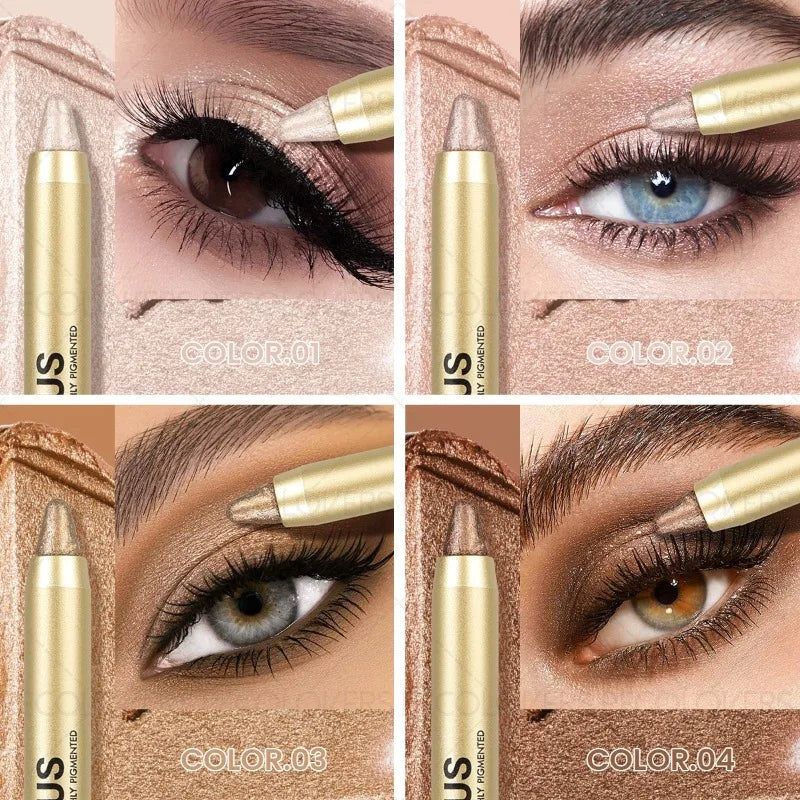 Gold Tube Eye Shadow Pen, Multi-color Selection, Eye Highlights, Brightening Eyes, Waterproof and Sweatproof, Eye Cosmetics