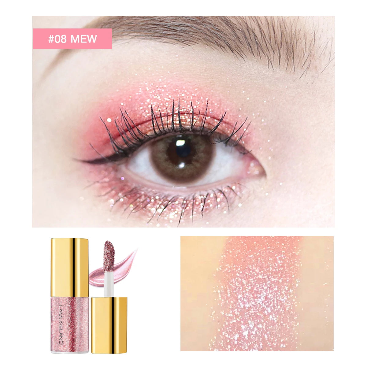 Pearly Liquid Eyeshadow Makeup Natural Smokey Silver Shimmer Glitter Diamond Shadows For Eyelids Waterproof Beauty Highlighter