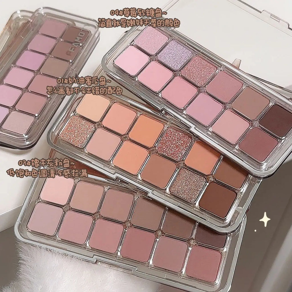 12-Color Matte Tea Apricot Eyeshadow Palette