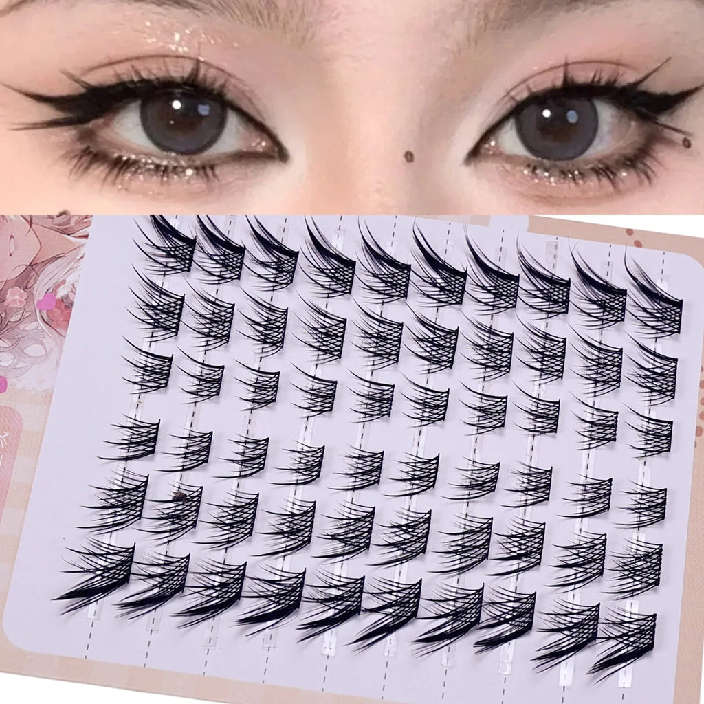 DIY False Eyelashes Clusters Extensions Individual Lashes Cluster Natural Thick Segmented Eyelashes Bundles