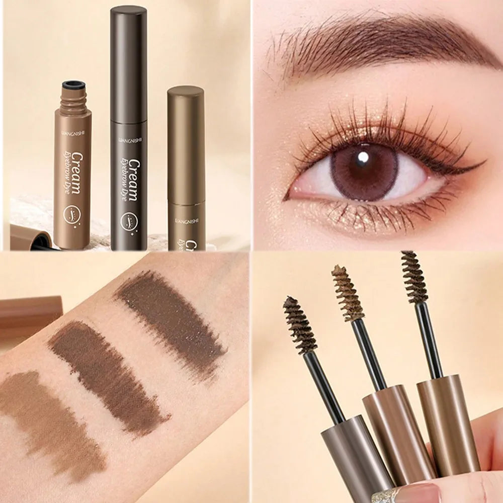 3 Colors Long Lasting Waterproof Eyebrow Mascara Cream Eye Brow Shadow Makeup Beauty Comstic Tools with Brush Dye Eyebrow Gel