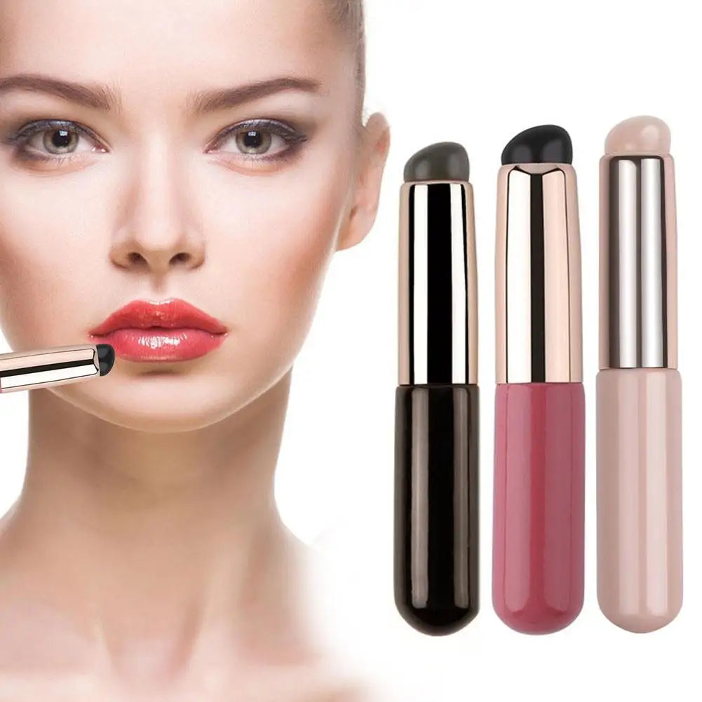 Silicone Lip Brush With Cover Cap Concealer Brush Like Fingertips Q Soft Lipstick Makeup Brushes Round Head No Broken