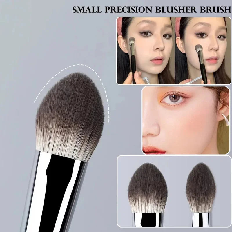 1/2Pcs Peach Heart Blusher Brush - Small Flat Precise for Powder/Cream/Liquid Blush, Makeup Tool