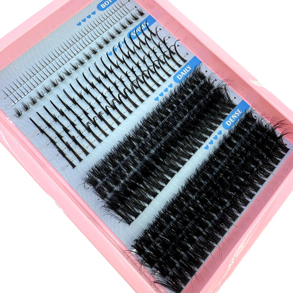 60-150D Cluster Eyelash Extensions with Lash Spikes Lash Clusters Wispy Eyelashes Clusters Fluffier Individual Lashes Clusters