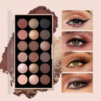 18-Color Eyeshadow Palette – Pearlescent, Matte, Fine Shimmer, Glitter, Earth Tones, Long-Lasting, High-Performance