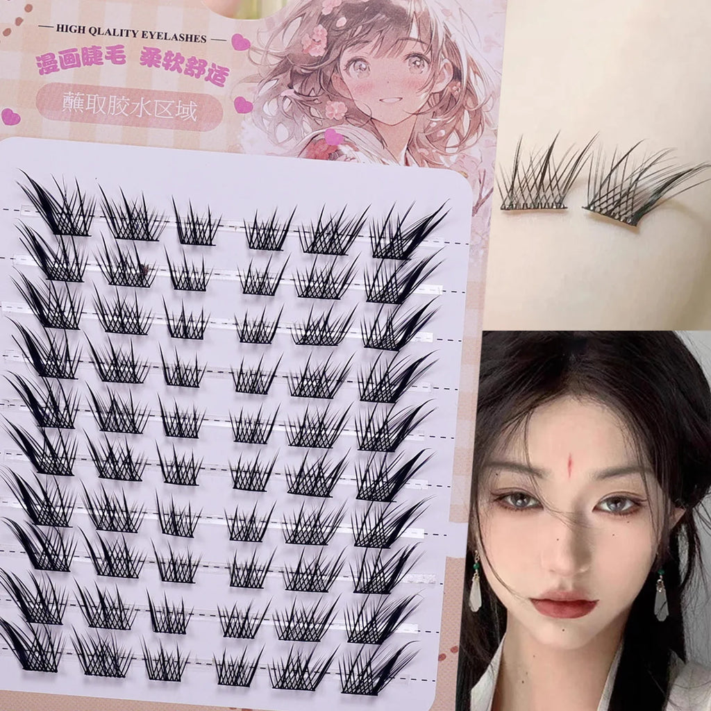 DIY False Eyelashes Clusters Extensions Individual Lashes Cluster Natural Thick Segmented Eyelashes Bundles