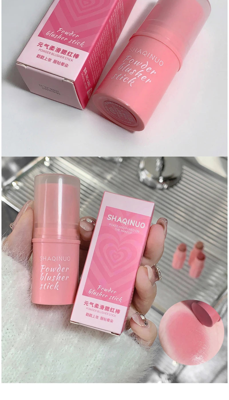 SHAQINUO Energizing Blush Stick - Natural Matte Finish, Creamy Texture, Easy to Blend for a Youthful Glow