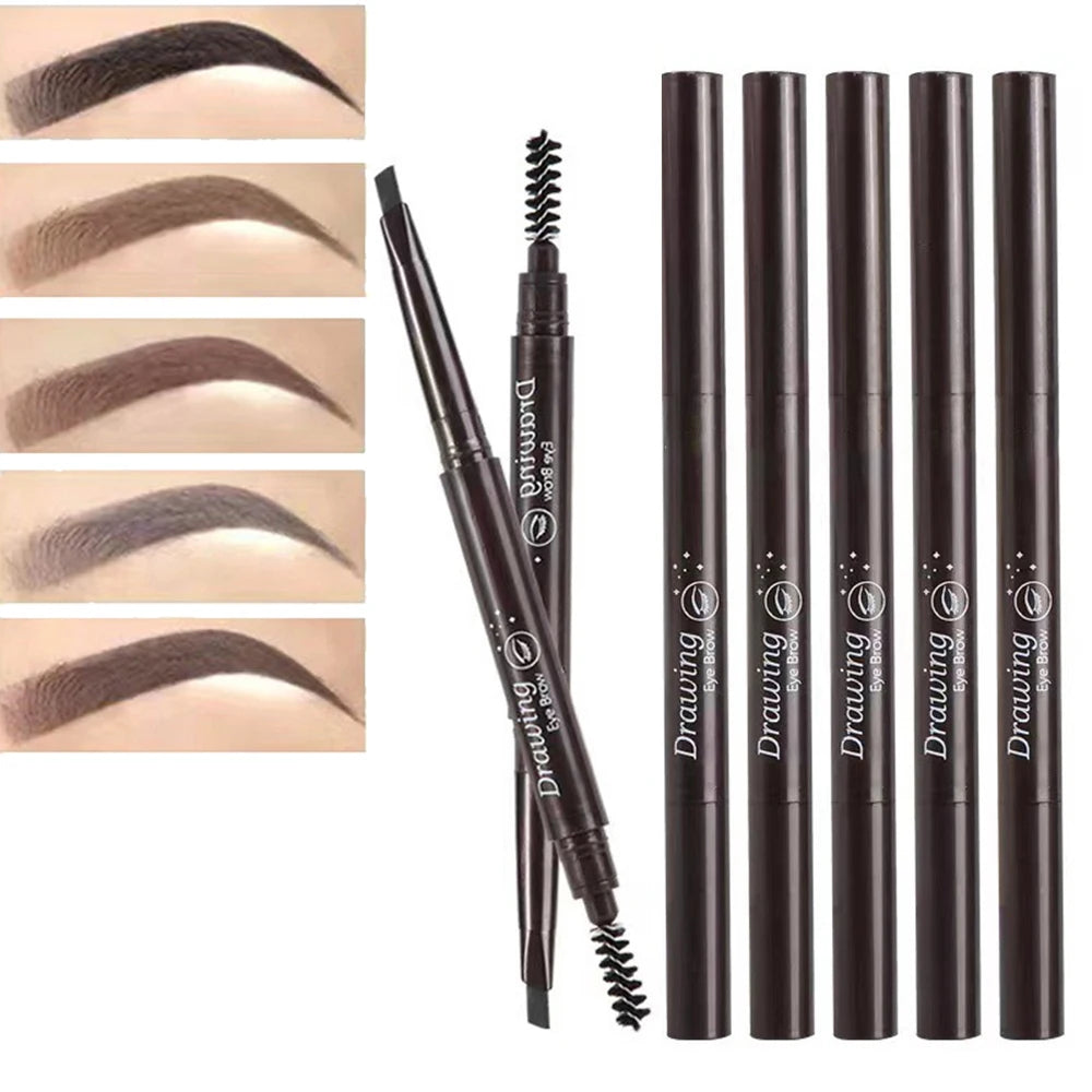 Extremely Fine Double-headed Waterproof Eyebrow Pencil - Durable and Long Lasting for Beginner Women's Makeup Eye Brow Pen