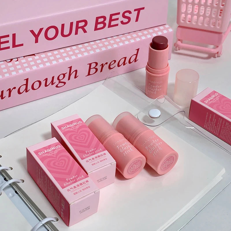 SHAQINUO Energizing Blush Stick - Natural Matte Finish, Creamy Texture, Easy to Blend for a Youthful Glow