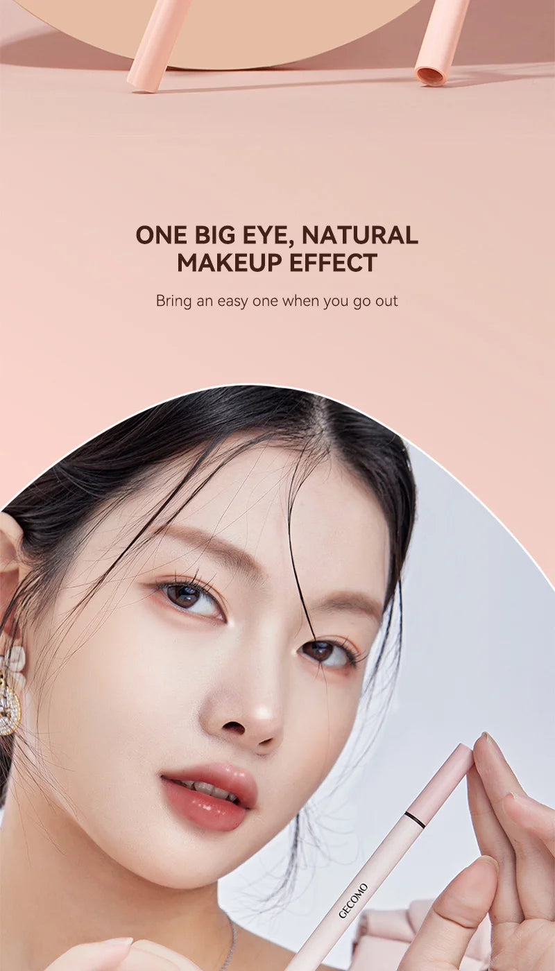 GECOMO 3D star eye double head silkworm pen, keep makeup lasting, waterproof and not easy to stain, brighten