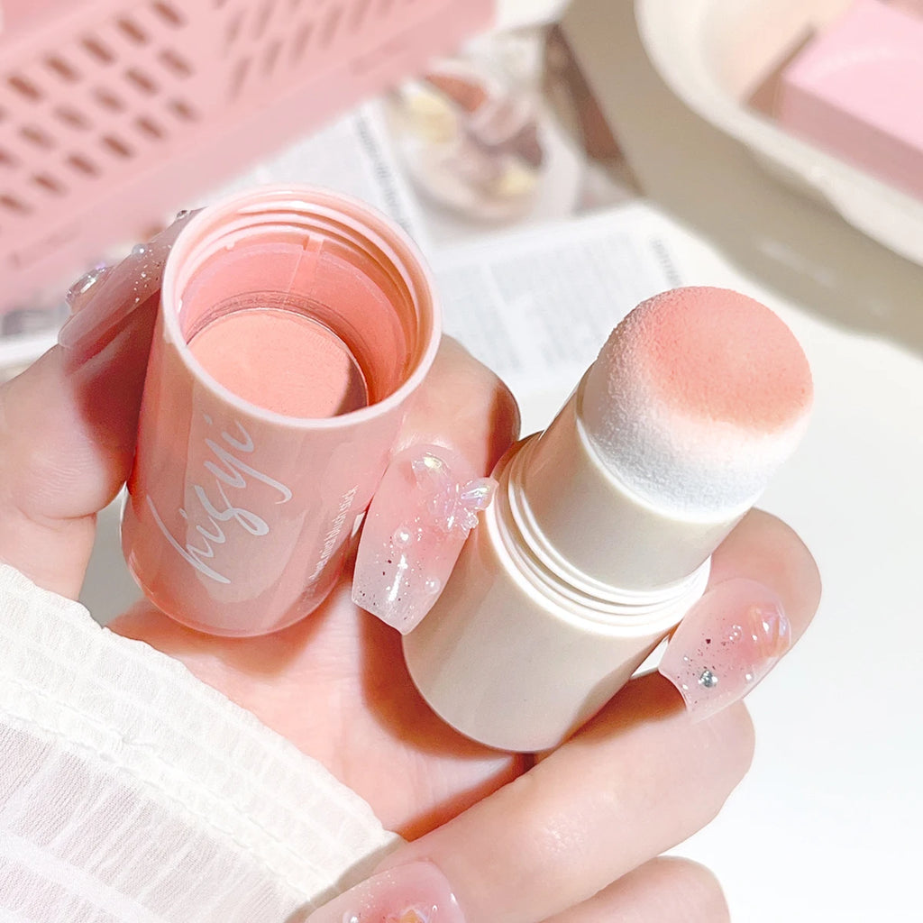 HISYI Yunrou Soft Fog Blush Stick - Energetic and Bouncy, Korean Style, Brightening, Dual-Use for Lips and Cheeks
