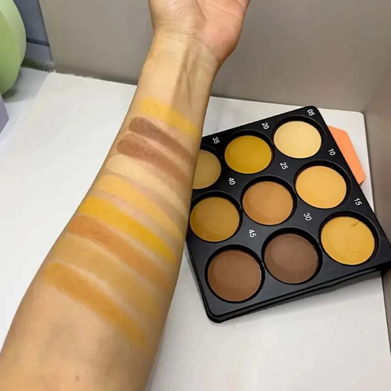 Waterproof Pressed Powder For Dark Skin Brighten Face Contouring Concealer Natural Matte Bronzer Cream Makeup Palette For Women