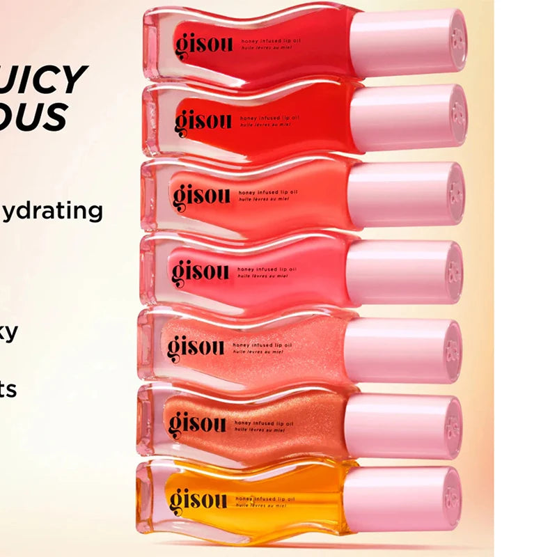 INS Gisou New Color Lasting Moisturizing Lip Balm Raspberry Swirl Sticky Toffee For Lips Plumping Exfoliating Gloss Oil Care