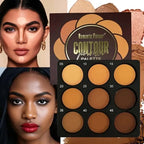 Waterproof Pressed Powder For Dark Skin Brighten Face Contouring Concealer Natural Matte Bronzer Cream Makeup Palette For Women