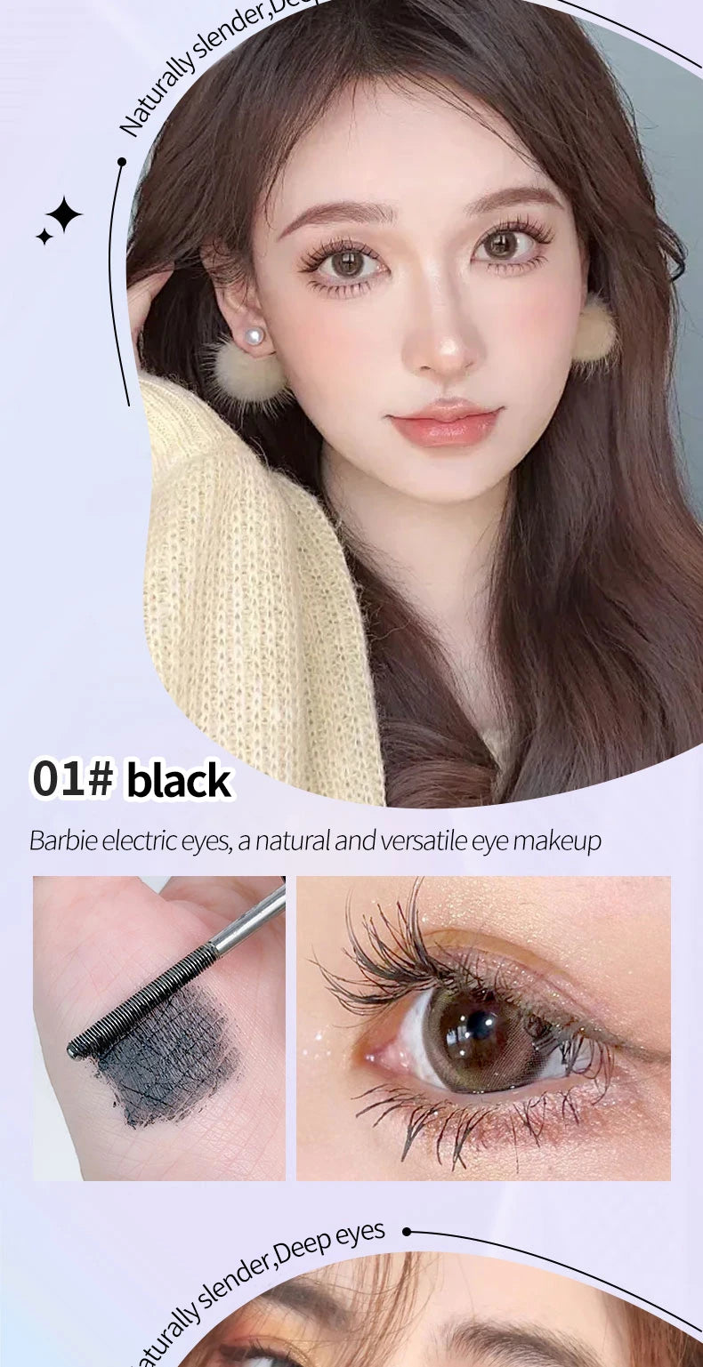 Long-lasting eyebrow pencil Waterproof and sweat-proof Separates each lash Thick and voluminous Steel tube eyebrow pencil