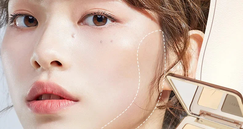 Judydoll Highlight Facial Contouring Palette Matte Brighten Three-dimensional Shadow Lasting Glow Shimmer Powder Cosmetics