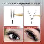 NAGARAKU 2D 3D UU Lashes U Shape Eyelash Premium Soft YY Eyelashes Extension Makeup Mesh Net Cross Volume Eyelash