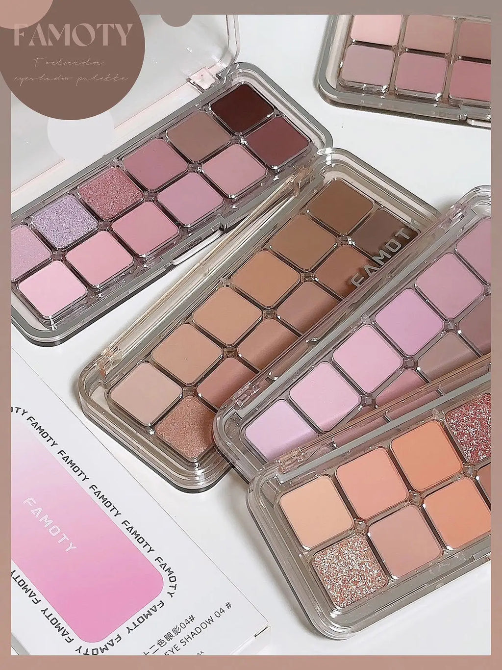 12-Color Matte Tea Apricot Eyeshadow Palette