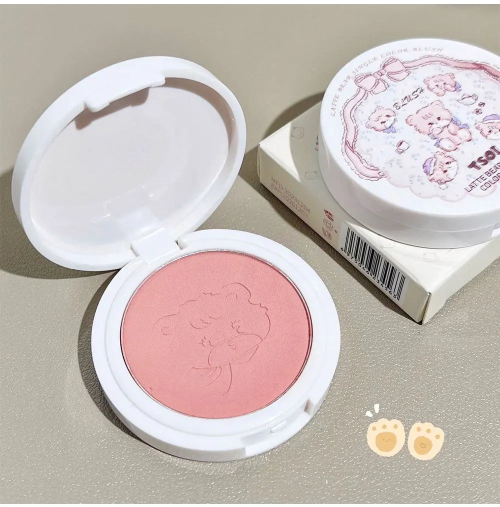 Monochrome Cute Blusher Peach Milk Pink Cream Natural Cheek Tint Brighten Waterproof Matte Face Contouring Blush Palette Makeup