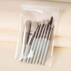 Set of 8 Soft Bristle Make Up Brushes Premium Synthetic With Bag Eyeshadow Brush Eye Facial Beauty Foundation Brush