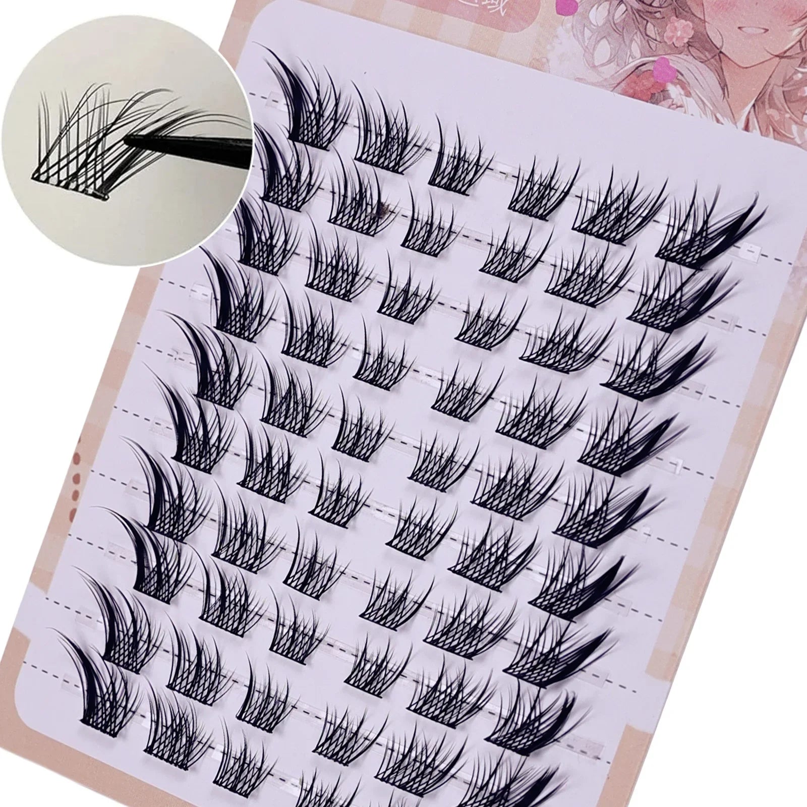 DIY False Eyelashes Clusters Extensions Individual Lashes Cluster Natural Thick Segmented Eyelashes Bundles